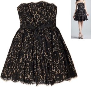 Robert Rodriguez Lace Strapless Dress